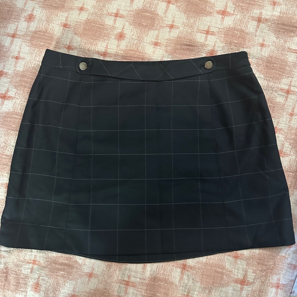 Banana Republic Black Checkered Pencil Skirt